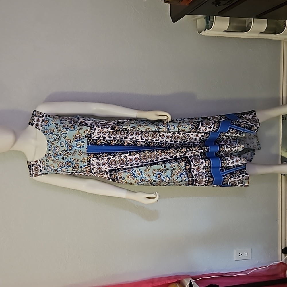 ONE WORLD Floral Colorblock Patchwork Sleeveless … - image 3